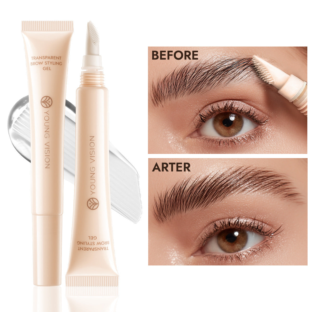 Transparent Eyebrow Gel Portable Silicone Bruch Head