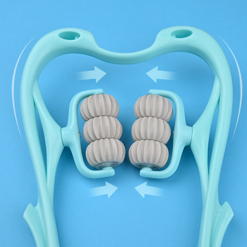 Multifunctional Manual Six-wheel Neck Massager, Roller Massage Tool